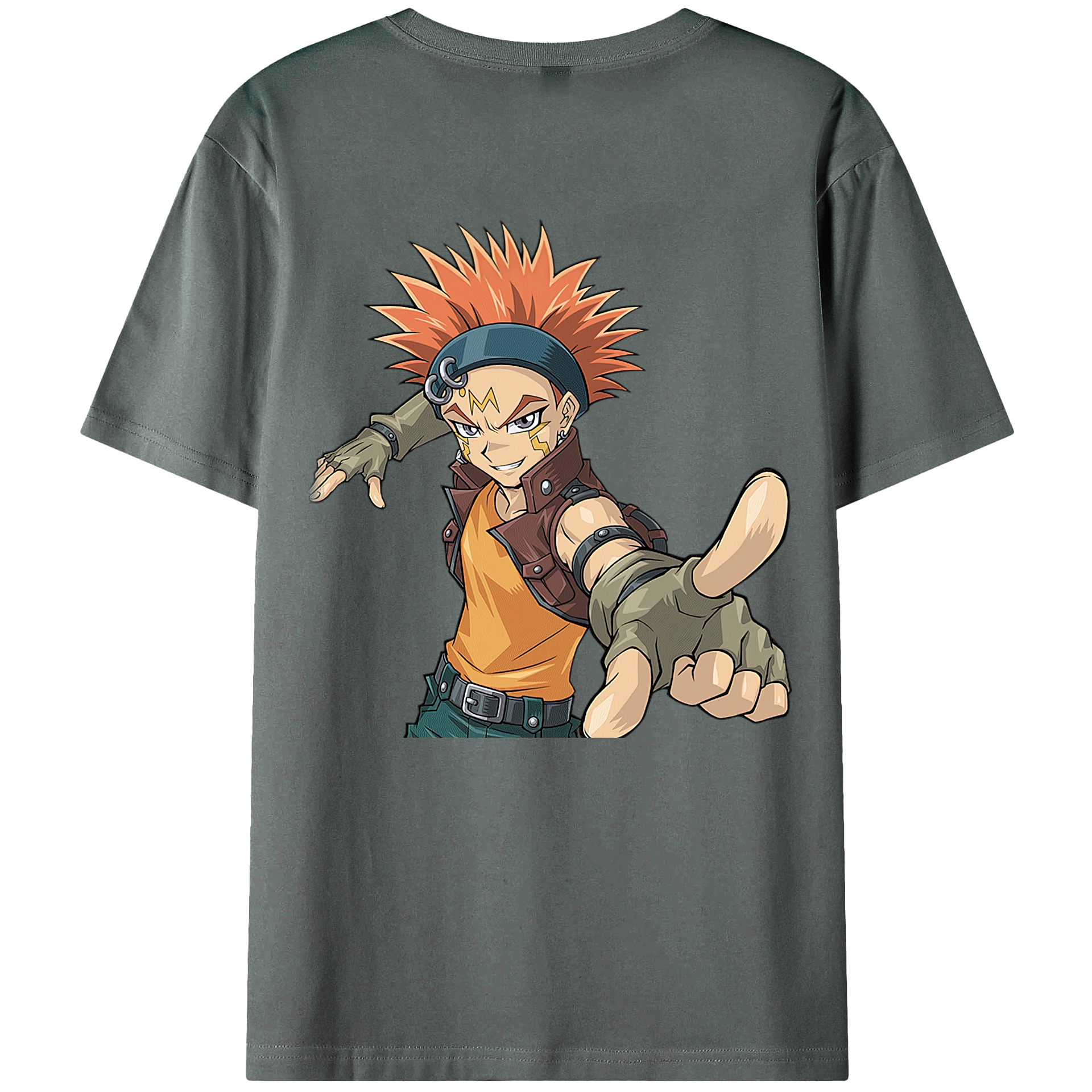 （画像用） 遊☆戯☆王 Yu-Gi-Oh! 綿100％ メンズ半袖Tシャツ（バックプリント） 通気性